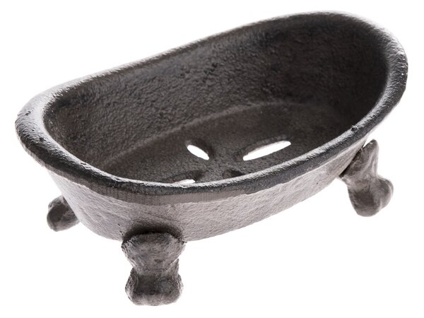 Liatinová mydlovnička Bath hnedá, 14 x 9 x 10,5 cm