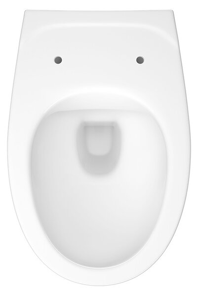 Cersanit Cersania SimpleOn, závesná WC misa 52,5x36x37,5 cm + sedátko s pomalým zatváraním z polypropylénu, horizontálny odpad, biela, S701-557