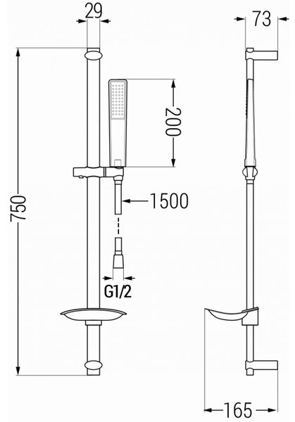 Mexen sprchový set DB72, chróm, 785724584-00