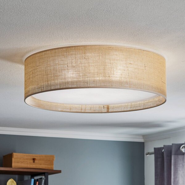 TK Lighting Stropné svietidlo Juta, Ø 60 cm, Hnedá / hrdzavá, Obývacia izba / jedáleň, Textil / látka / hodváb, Závesné svietidlo