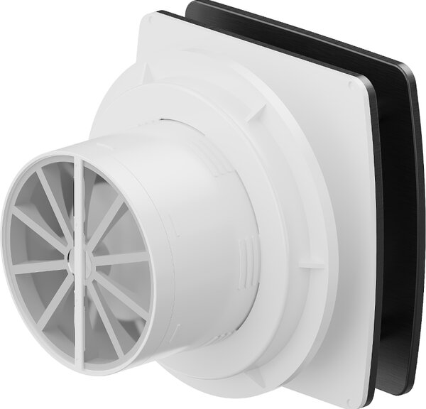 Mexen AXS, kúpeľňový ventilátor so spätnou klapkou, priemer 100 mm, čierna matná, W9601-100-70
