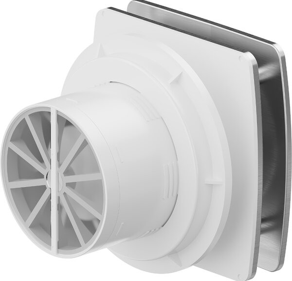 Mexen AXS, kúpeľňový ventilátor so spätnou klapkou, priemer 100 mm, strieborná, W9601-100-11