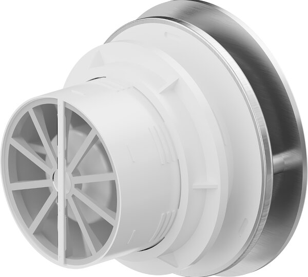 Mexen AXR, kúpeľňový ventilátor so spätnou klapkou, priemer 100mm, strieborná, W9602-100-11