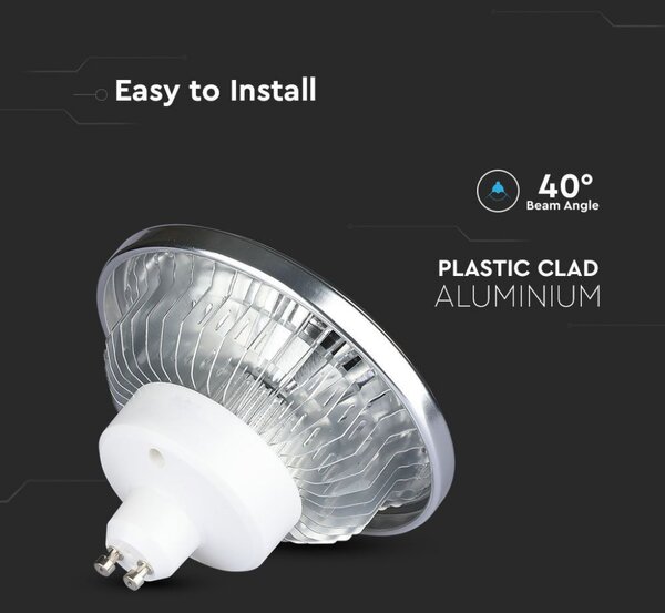 V-TAC GU10 LED žiarovka 12W, 1117lm, AR111, 6400K
