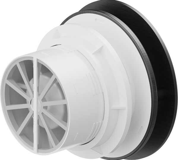 Mexen AXR, kúpeľňový ventilátor so spätnou klapkou, priemer 100mm, čierna matná, W9602-100-70