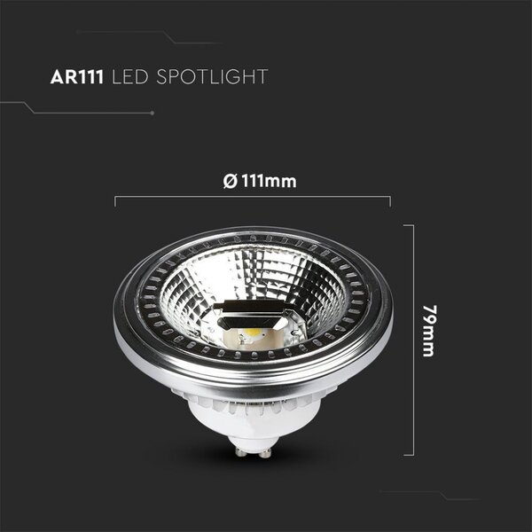 V-TAC GU10 LED žiarovka 12W, 1117lm, AR111, 6400K