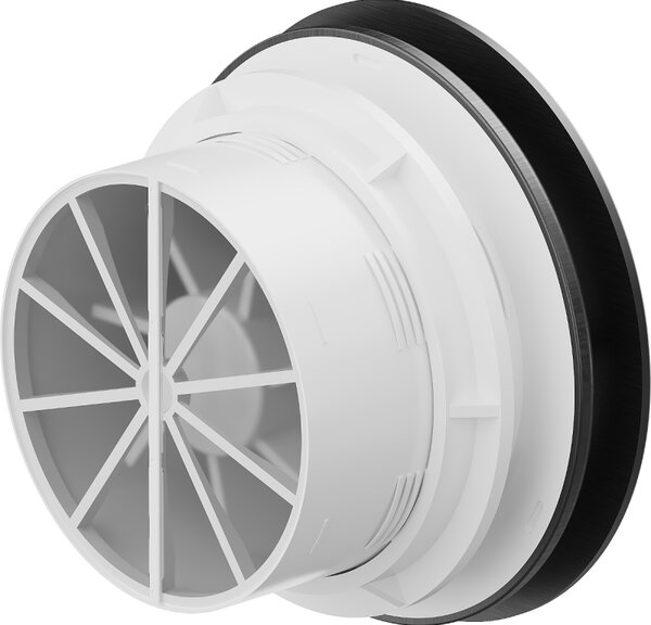 Mexen AXR, kúpeľňový ventilátor so spätnou klapkou, priemer 150mm, čierna matná, W9602-150-70