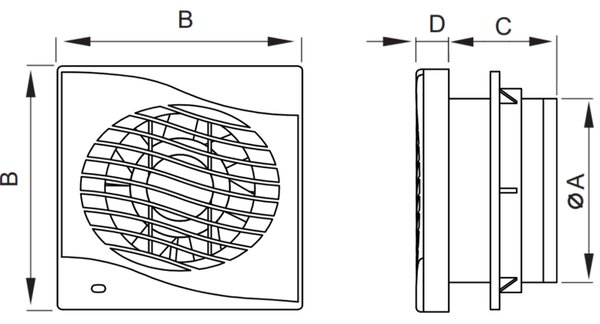 Mexen DXS, kúpeľňový ventilátor so snímačom pohybu, časovačom a lanovým spínačom, priemer 150mm, biela, W9603-150K-00