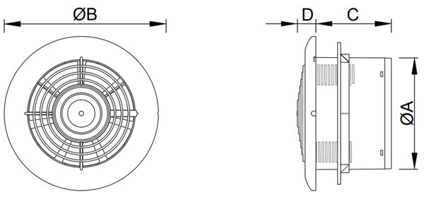 Mexen WXR, kúpeľňový ventilátor so senzorom vlhkosti a časovačom, priemer 150mm, biela, W9605-150-00