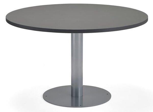 Jedálenský stôl GATHER, na kotvenie, Ø 900x720 mm, strieborná, antracit