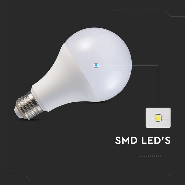 V-TAC E27 LED žiarovka 20W, 2452lm, A80, 2+3 gratis! Farba svetla: Teplá biela