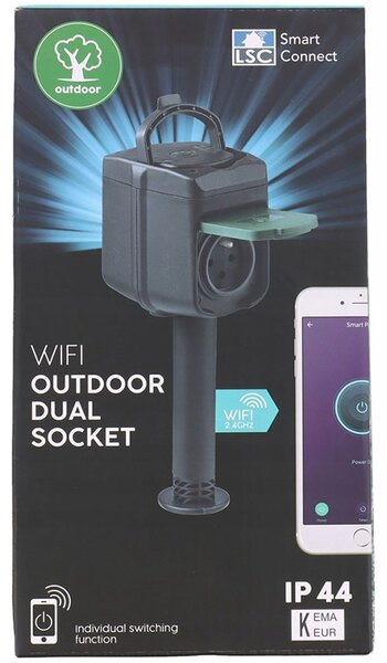 LSC Smart Connect duálna wifi zásuvka do exteriéru - ovládanie cez telefón