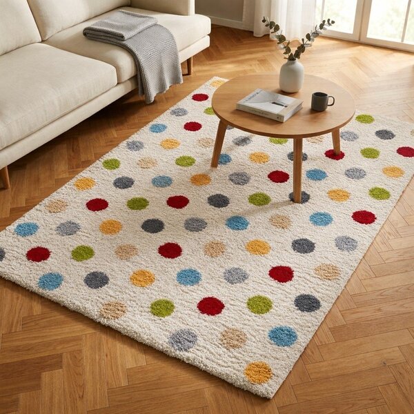 Krémovobiely koberec 80x150 cm Norge Dots – Universal