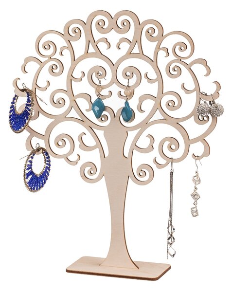 ČistéDrevo Drevený okrúhly stromček na šperky