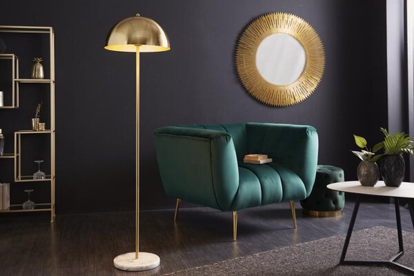 Invicta Interior - Elegantná stojanová lampa BURLESQUE 153 cm, zlatá, biela