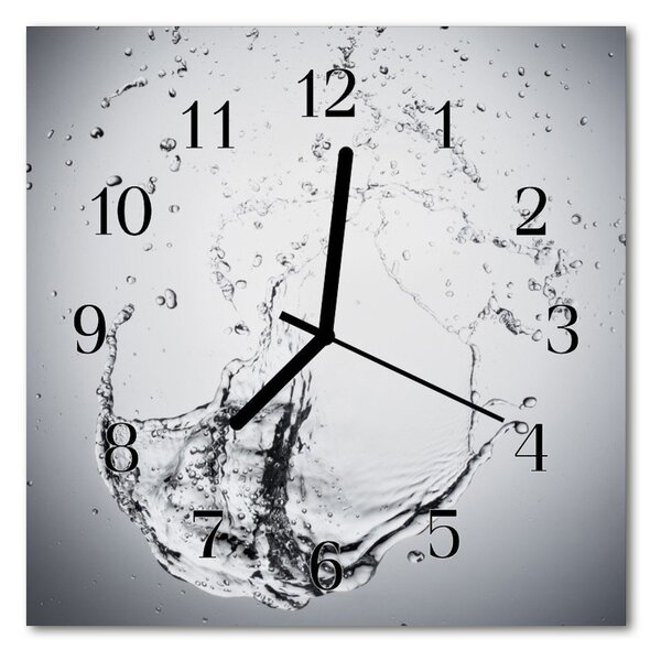 Nástenné sklenené hodiny Voda 30x30 cm