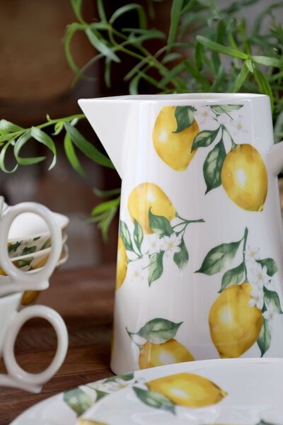 Porcelánová misa s citrónmi Maison Limone Blossom - Ø 24*7 cm / 1400 ml - Chic Antique