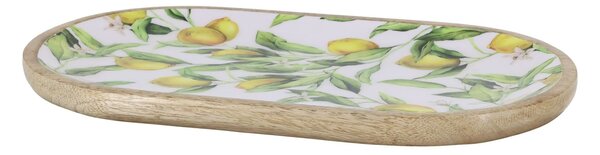 Drevená mangová tácka s citrónmi Tours Limone Blossom - 37*20*2 cm - Chic Antique