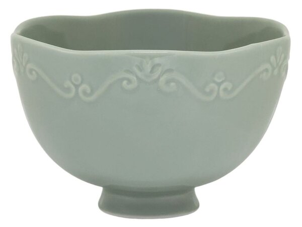 Zelená porcelánová miska s čipkou Provence lace verte - Ø 14*10 cm / 650 ml - Chic Antique