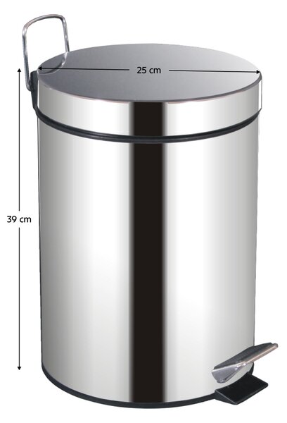 KONDELA Odpadkový kôš, nehrdzavejúca oceľ, 12 L, DUST