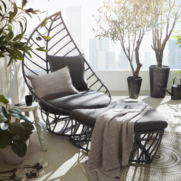 RELAXAČNÉ KRESLO, kov, plast, textil Amatio - Lounge záhradný nábytok