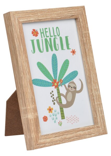 Homea Detský obrázok s rámikom leňochod Hello Jungle 10 x 15 cm