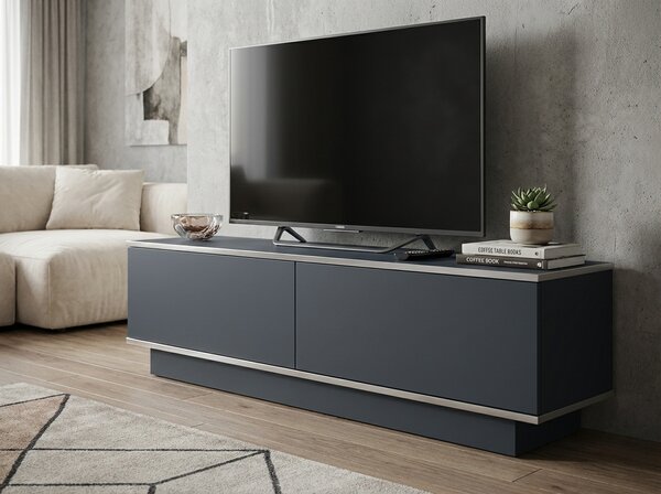TV stolík ALVIN 135 cm, antracit/strieborná