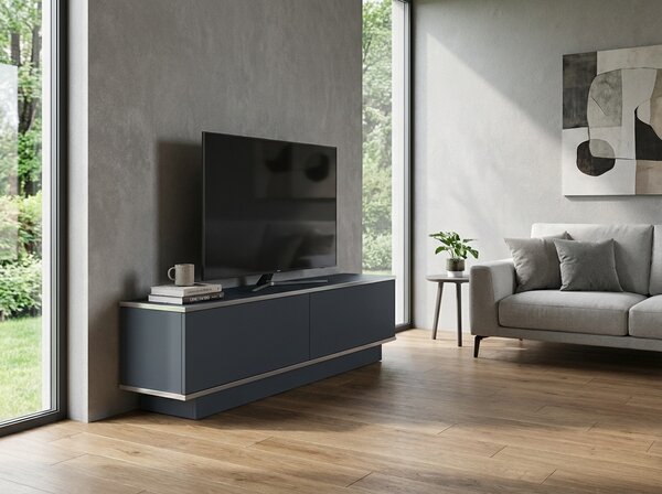 TV stolík ALVIN 135 cm, antracit/strieborná