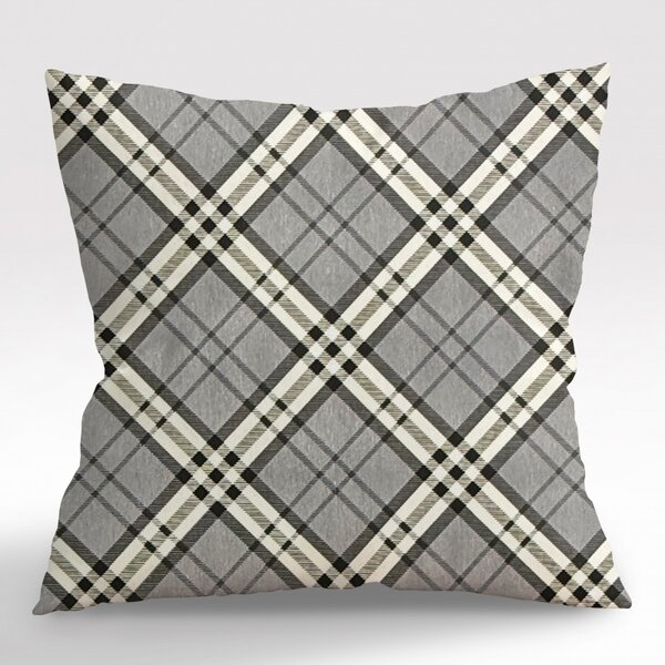 Ervi obliečka na vankúš Bavlnený - Grey Tartan