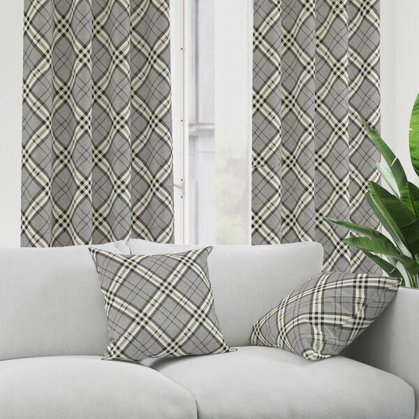 Ervi Bavlnený záves - Grey Tartan