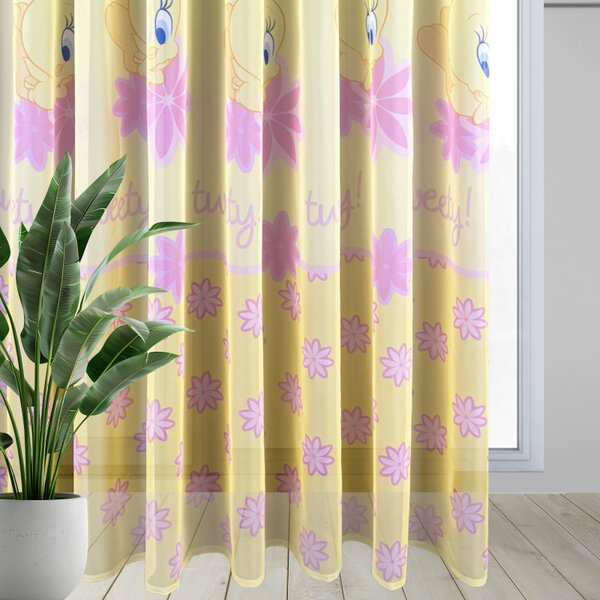 Detská voálová záclona Veselý vtáčik metráž Ervi