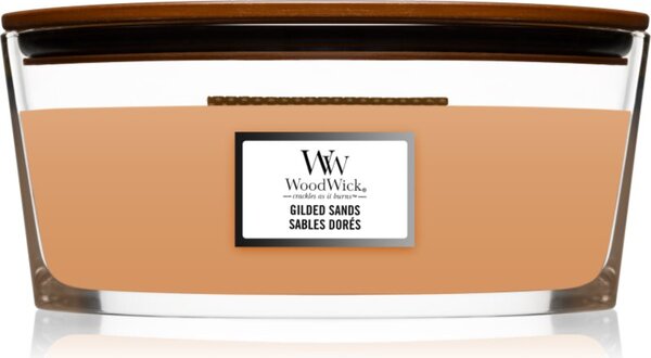 Woodwick Gilded Sands vonná sviečka s dreveným knotom (hearthwick) 453 g
