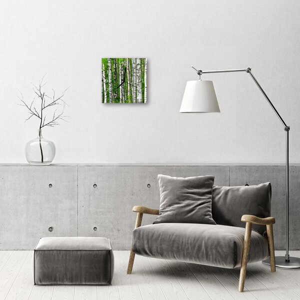 Nástenné sklenené hodiny Birch strom 30x30 cm