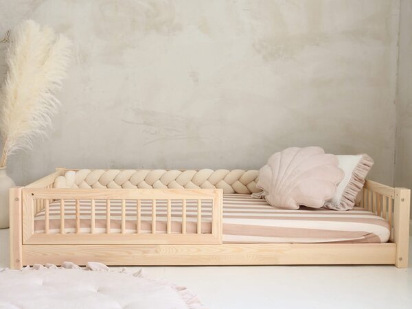 Detská posteľ so zábranou Elora Slats New 80x160 - prírodná