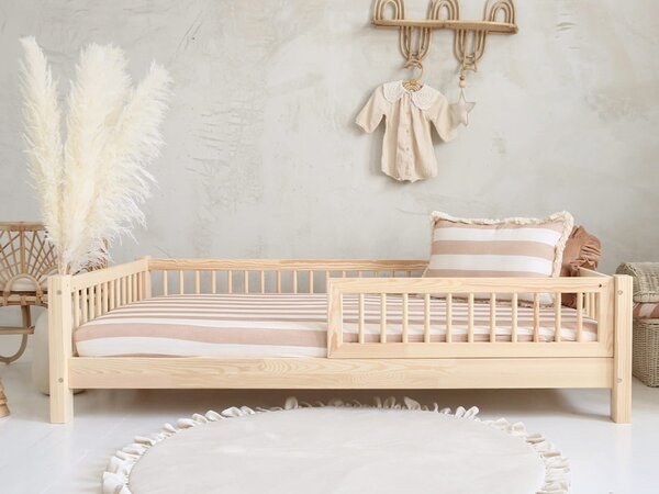 Detská posteľ so zábranou Elora Slats 80x160 - prírodná
