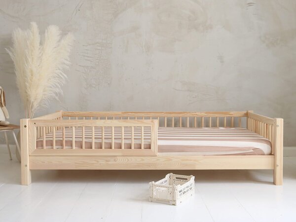 Detská posteľ so zábranou Elora Slats 80x160 - prírodná