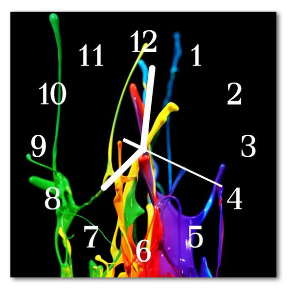 Sklenené hodiny štvorcové Farba 30x30 cm