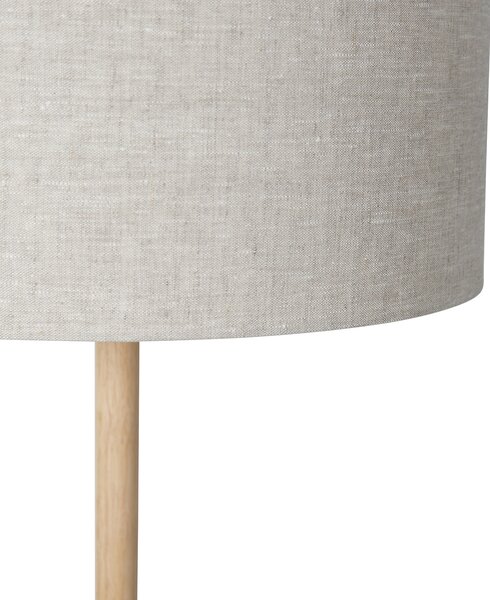 Rustikálna stojaca lampa drevená s hnedým tienidlom - Mels