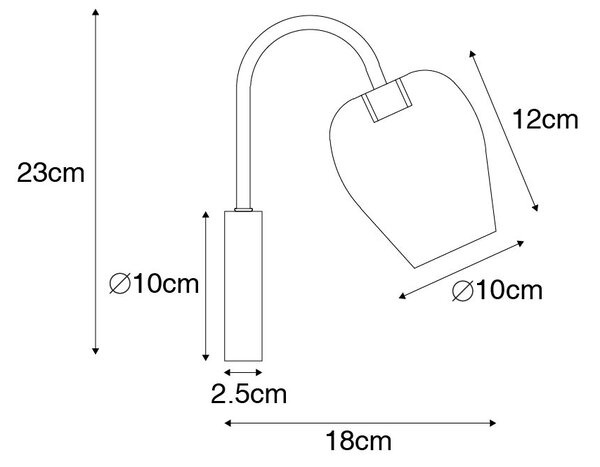 Inteligentná nástenná lampa zlatá so sklom vrátane Wifi G9 - Elien