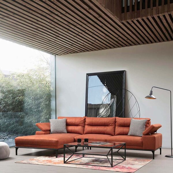 Oranžová Rohová pohovka Hollywood – ľavý roh 309 × 89 × 110 cm ATELIER DEL SOFA