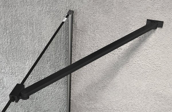 Erga Paris, rohová vzpera pre sprchové zásteny s hrúbkou skla 6/8/10 mm, dĺžka 35cm, čierna matná, ERG-V02-PARIS-BAR35-BK