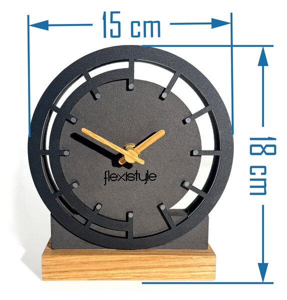 Dekorstudio Drevené stolové hodiny BLACK OAK 2 - čierne