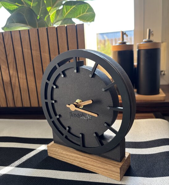 Dekorstudio Drevené stolové hodiny BLACK OAK 2 - čierne