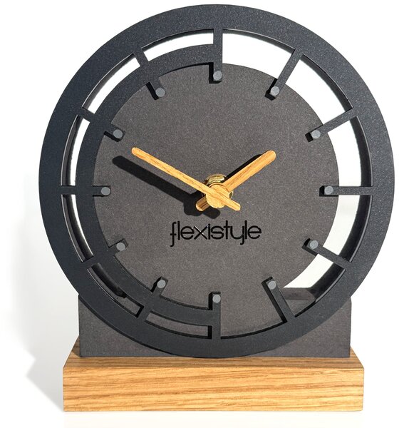 Dekorstudio Drevené stolové hodiny BLACK OAK 2 - čierne