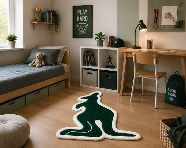 U.Rug koberce , Kusový koberec U.Rug Klokan, 80x100, zelená, detská izba