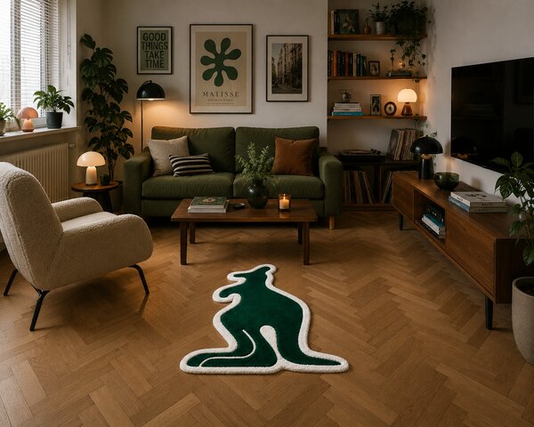 U.Rug koberce , Kusový koberec U.Rug Klokan, 80x100, zelená, detská izba