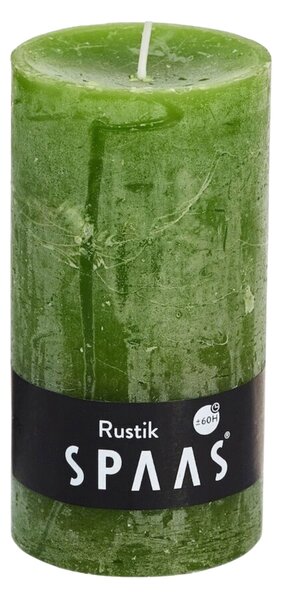 Stĺpová sviečka SPAAS RUSTIK 13 cm zelená