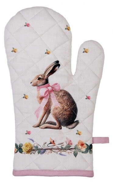 Chňapka - rukavice zajac s kvetmi Easter Whispers Collection - 18 * 30 cm - Clayre & Eef