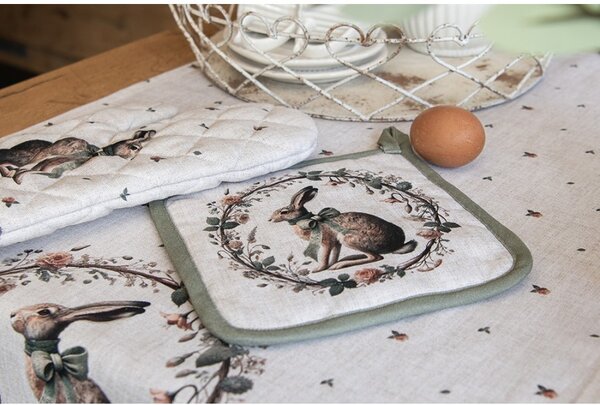 Bavlnená utierka so zajacom Natural Linen Easter - 50*70 cm - Clayre & Eef