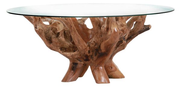 KONFERENČNÝ STOLÍK, hnedá, drevo, sklo, 110/46 cm Landscape - Stolíky do obývačky